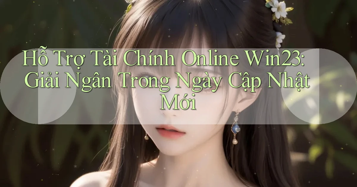 hỗ trợ tài chính online win23 giải ngân trong ngày cập nhật mới