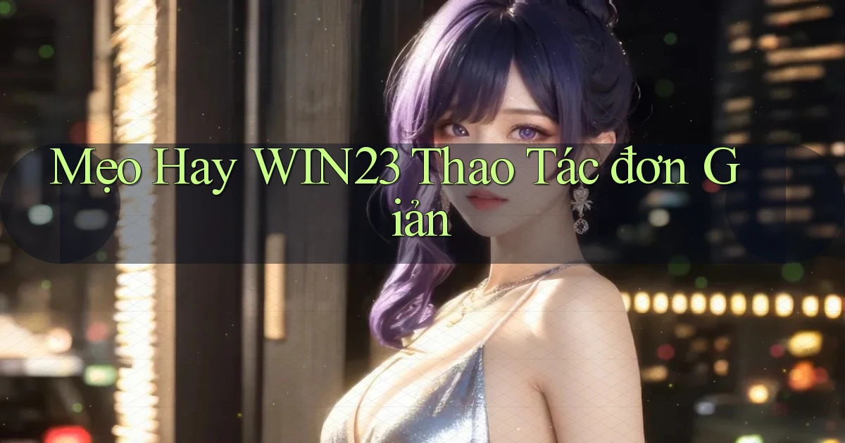 mẹo hay win23 thao tác đơn giản