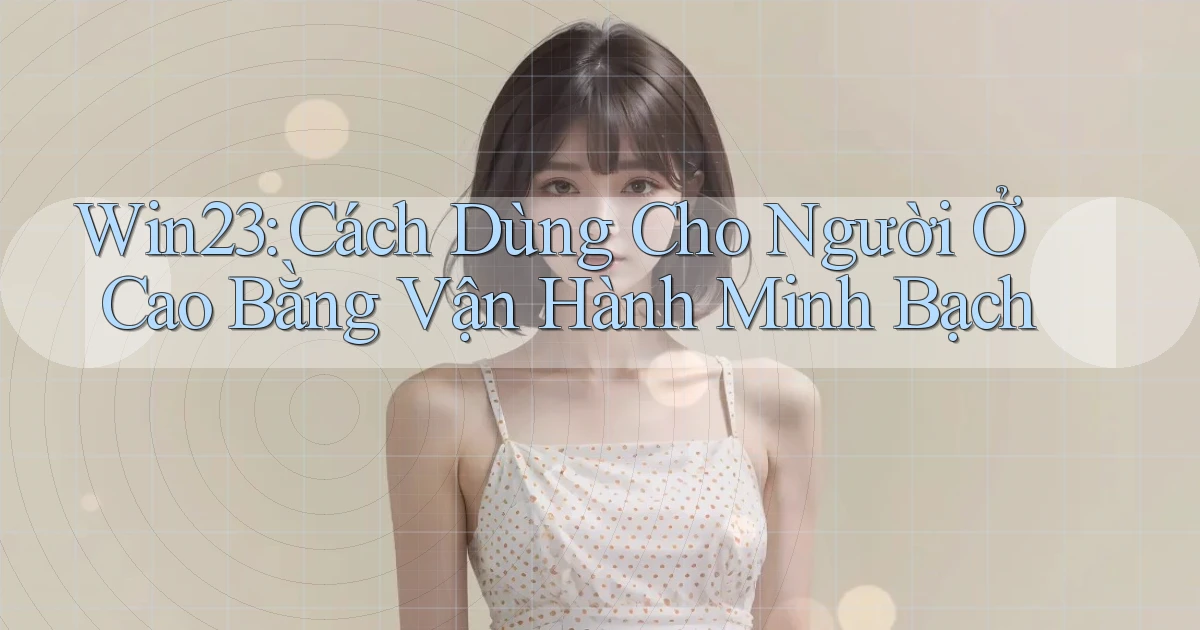 win23 cách dùng cho người ở Cao Bằng vận hành minh bạch